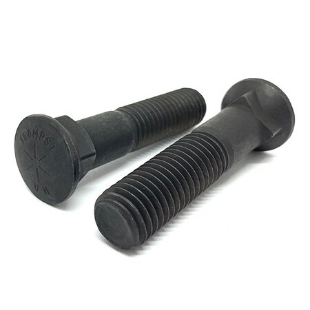 Boltsandnuts.Com 2 Pieces 5/8-11x5in Grade 8 No 3 Dome Head Plow Bolts Plain, 2PK 62C500BPL8PL-2